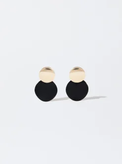 PARFOIS Pendientes Dorados Con Esmalte Negro Clearance