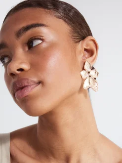 PARFOIS Pendientes s Con Flor Dorado Store