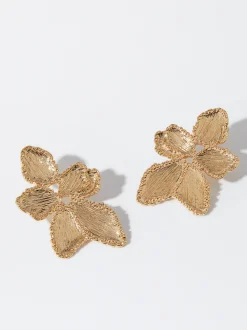 PARFOIS Pendientes s Con Flor Dorado Store