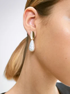 PARFOIS Pendientes s Con Perla Dorado New