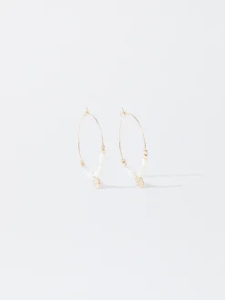 PARFOIS Pendientes s Con Perla De Agua Dulce Dorado Shop