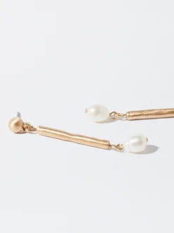 PARFOIS Pendientes s Con Perlas Dorado Cheap