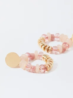 PARFOIS Pendientes Dorados Con Piedra Multicor Best