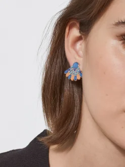 PARFOIS Pendientes Dorados Con Resina Multicor Sale