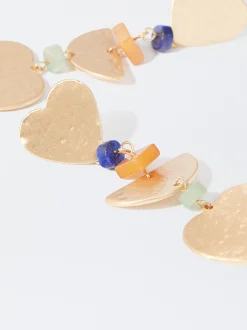 PARFOIS Pendientes Dorados Coraz&oacute;n Multicor Outlet