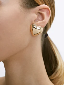 PARFOIS Pendientes s Coraz&oacute;n Dorado Outlet