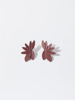 PARFOIS Pendientes Dorados Flor Rosa Online