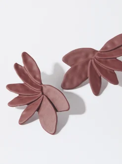 PARFOIS Pendientes Dorados Flor Rosa Online