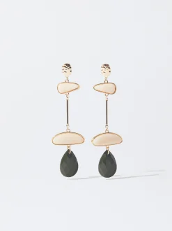 PARFOIS Pendientes Dorados Largos Con Cristales Multicor New