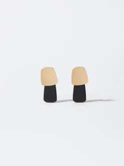 PARFOIS Pendientes Dorados Largos Negro Flash Sale