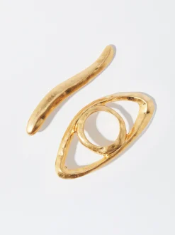 PARFOIS Pendientes s Ojos Dorado Cheap