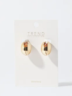PARFOIS Pendientes s Ovalados Dorado Best Sale