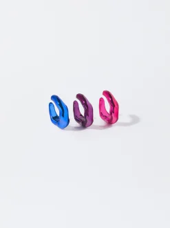 PARFOIS Pendientes Ear Cuff Metalizados Multicor Sale