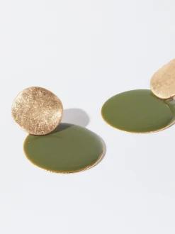 PARFOIS Pendientes Esmaltados Verde Outlet