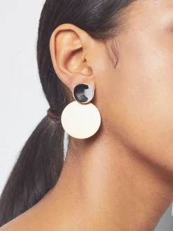 PARFOIS Pendientes Esmaltados Negro Flash Sale