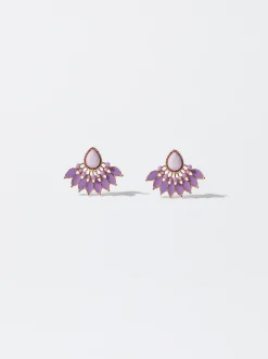 PARFOIS Pendientes Esmalte Violeta Online