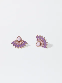 PARFOIS Pendientes Esmalte Violeta Online