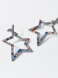 PARFOIS Pendientes Estrella Cristales Multicor Discount