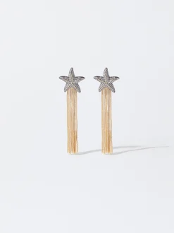 PARFOIS Pendientes Estrella Y Circonitas Dorado Outlet