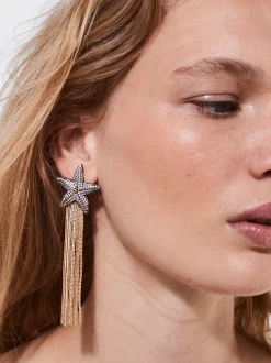 PARFOIS Pendientes Estrella Y Circonitas Dorado Outlet