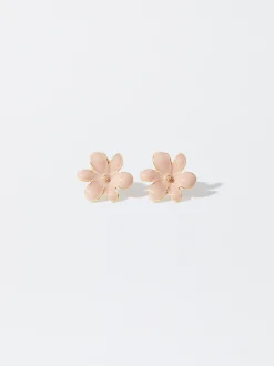 PARFOIS Pendientes Flor Rosa Hot