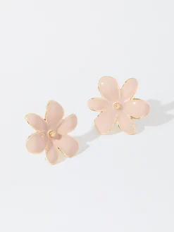PARFOIS Pendientes Flor Rosa Hot