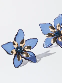 PARFOIS Pendientes Flor Azul Clearance