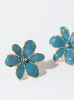 PARFOIS Pendientes Flor Azul Discount
