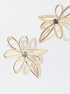 PARFOIS Pendientes Flor Azul Best Sale
