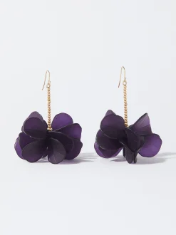 PARFOIS Pendientes Flor Violeta New