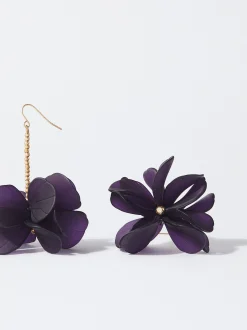 PARFOIS Pendientes Flor Violeta New