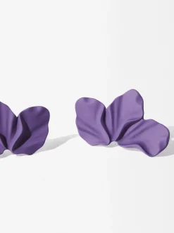 PARFOIS Pendientes Flor Burdeos Discount