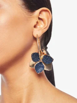PARFOIS Pendientes Flor Azul Sale