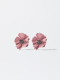 PARFOIS Pendientes Flor Con Cristal Naranja Best