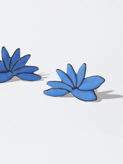 PARFOIS Pendientes Flor Con Resina Multicor Store