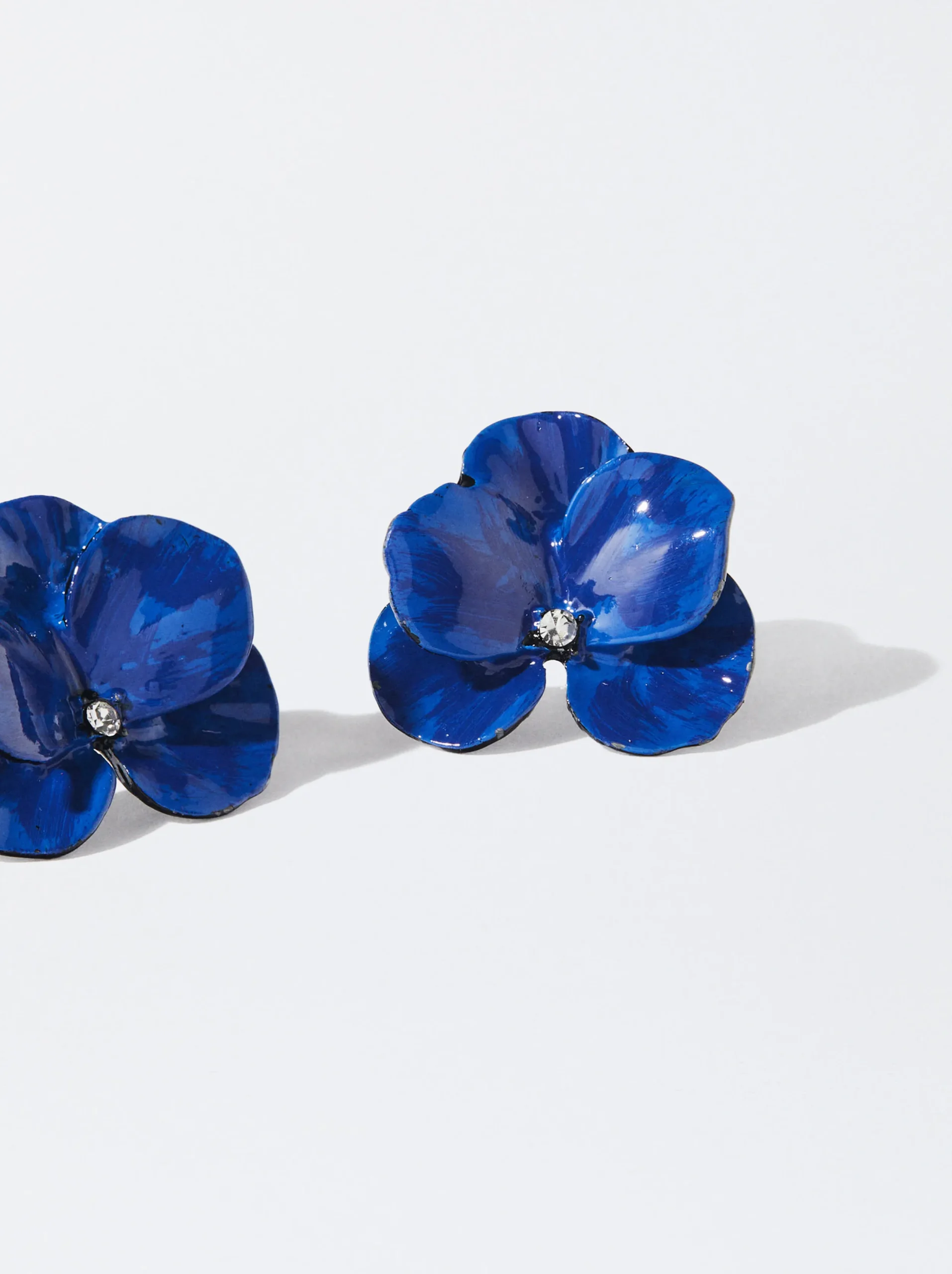 PARFOIS Pendientes Flor Con Resina Azul Marino Best Sale