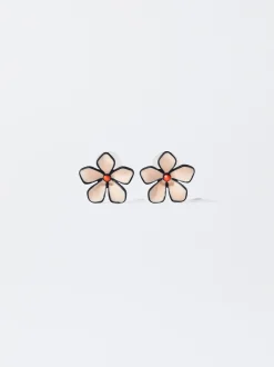 PARFOIS Pendientes Flor Con Resina Multicor Discount