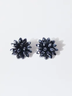 PARFOIS Pendientes Flor Cristales Azul Discount
