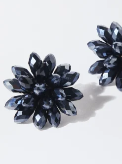 PARFOIS Pendientes Flor Cristales Azul Discount
