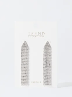 PARFOIS Pendientes Largos Con Cristales Multicor Shop