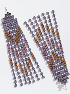 PARFOIS Pendientes Largos Con Cristales Multicor Hot