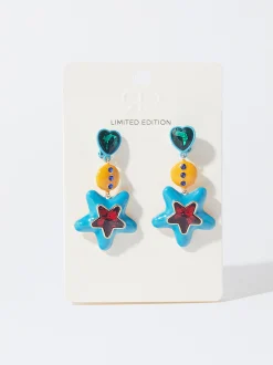 PARFOIS Pendientes Maxi Fantas&iacute;a Multicor Store