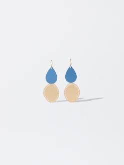 PARFOIS Pendientes Multicolor Con Acr&iacute;lico Azul Best