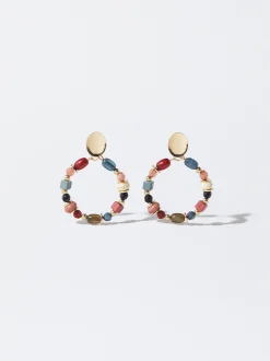 PARFOIS Pendientes Multicolor Con Piedra Multicor New