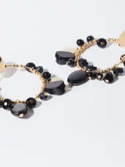 PARFOIS Pendientes Multicolor Con Piedra Negro Shop