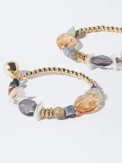 PARFOIS Pendientes Multicolor Con Piedra Multicor Cheap