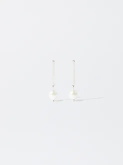 PARFOIS Pendientes s Con Perla Plateado Outlet