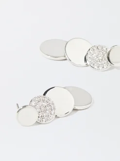 PARFOIS Pendientes s Con Circonitas Plateado Fashion