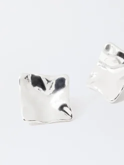 PARFOIS Pendientes s Relieve Plateado Fashion