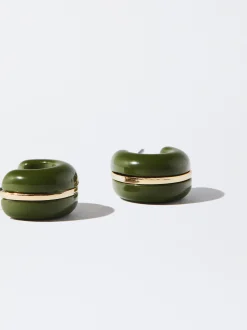 PARFOIS Pendientes Resina Verde Best Sale